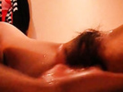 Homemade hairy pussy fingering with squirting