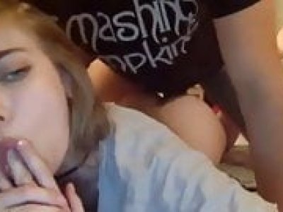 Crazy college bitch having a real orgasm with her roommate