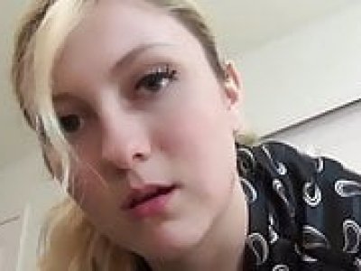 Crazy busty blonde bitch used hard by owner of apartment