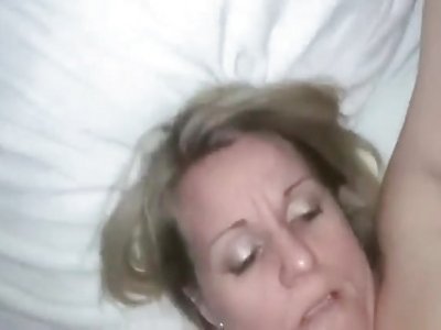 A Hot blonde moaning as she gets a cock in her pussy hole