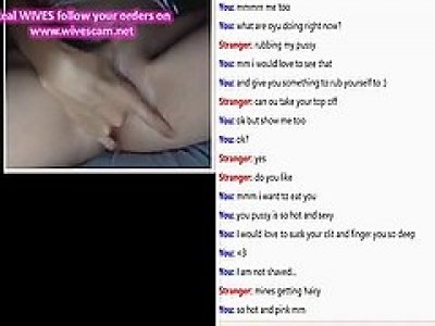 Omegle girl fingers wet pussy with sound