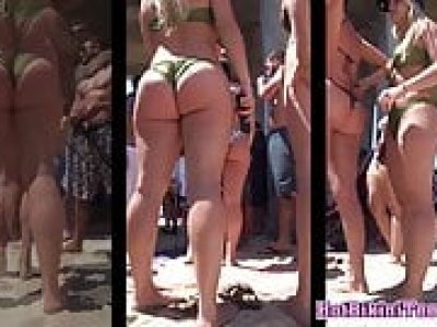 Amazing Big Ass Thong Wide Hips Bikini Latina Voyeur Beach