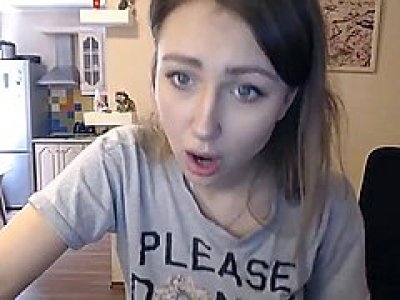 Beautiful girl open legs and masturbates on webcam