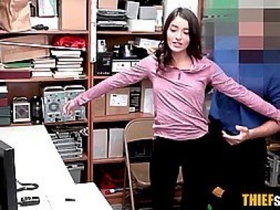 A cute chick with small tits gets fucked hard on CCTV