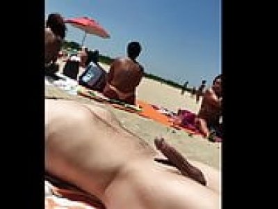Cumming on the beach in front of naked whore (not mine)