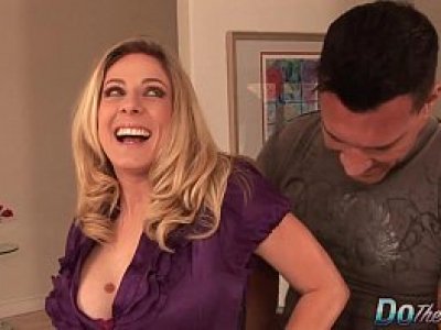 Blonde housewife takes it anally from porn stud   
