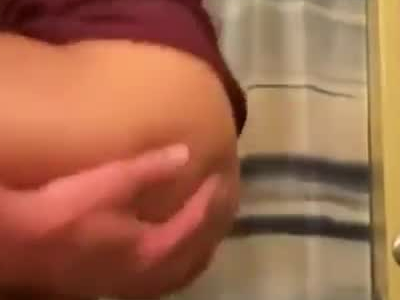 petite teen rides older brother friends dick in the bathroom