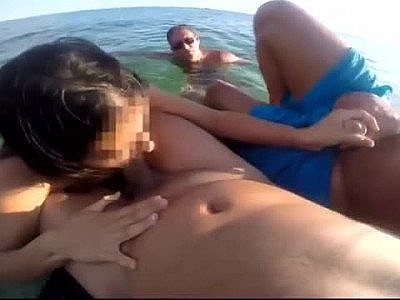 Sucking cock in the sea lucky fella joins the part