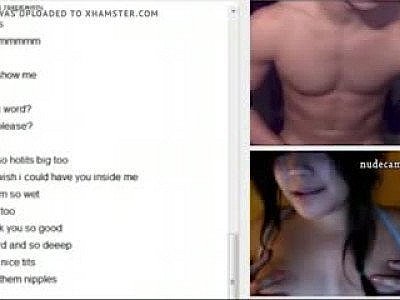 Busty brunette teen rubs her pussy on sex chat