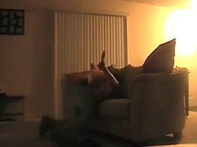Spy video of my step sister 21 with her new BF fucking in the living room sofa