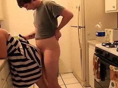 Chubby Couple Fucking in the Kitchen