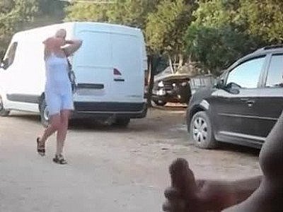 Perving hot mom at campsite