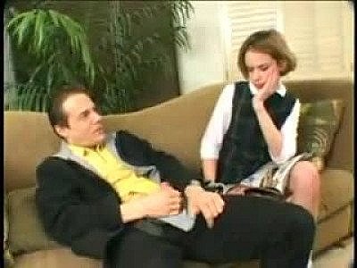 Teen in a cute dress brought to his place