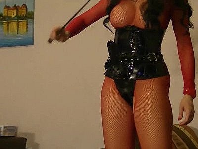 Mistress Antonella fucking and spanking her slave HD