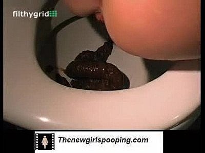 Girl pooping on the toilet
