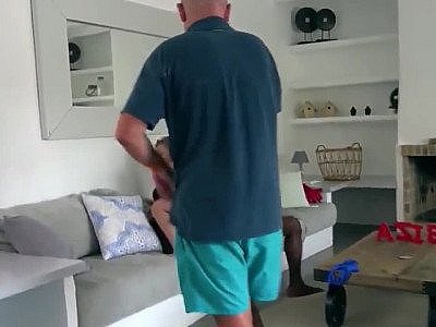 Slim French fuck hardly 2 dicks