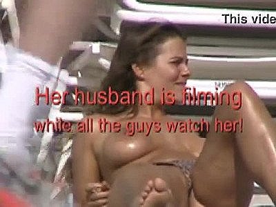 Exhibitionist Wife #42 - Husband Dares Heather To Tease At Non Nude Beach&ex