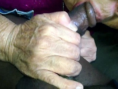 Old Korean Asian Woman Sucking BBC dry in car.