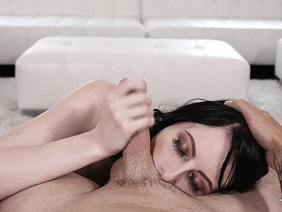 Deep mouth fuck for dark haired Alex Harper