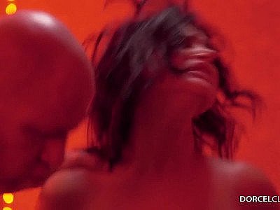 MMF threesome in the night with lingerie-clad Anna Polina