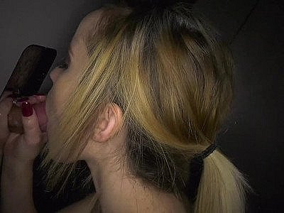 White and black cocks in a glory hole for Heidi