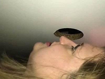 Slut wife at gloryhole