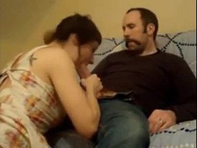 Girl gives her husband a ride and swallow