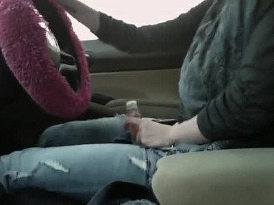 Redhead Masturbation While Driving
