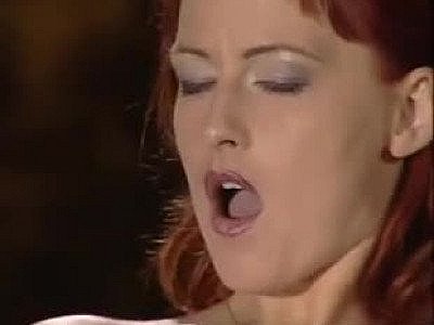 Redhead and brunette threesome