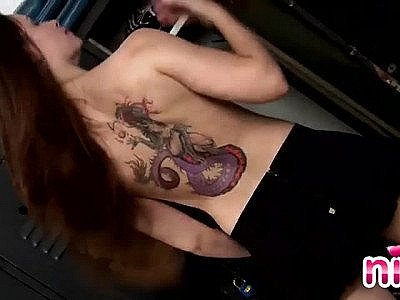 Sexy teen Nina gets topless