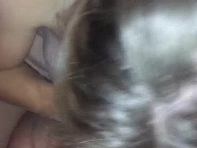 Blonde natural giving blow job