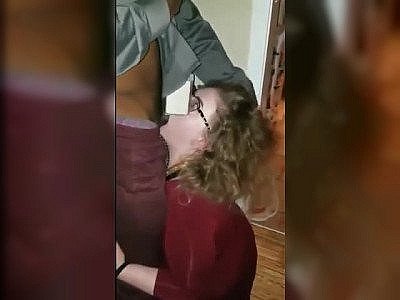 Slut sucks dick at coworkers party