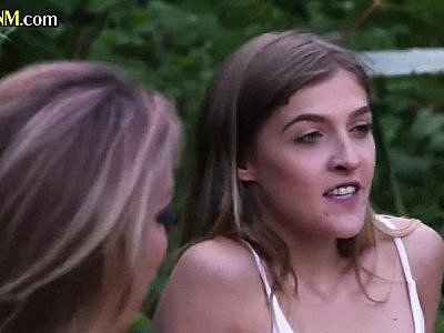 CFNM bikini MILF and babes deepthroat hard cock outdoor