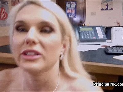 Riding busty milf pussy on office desk