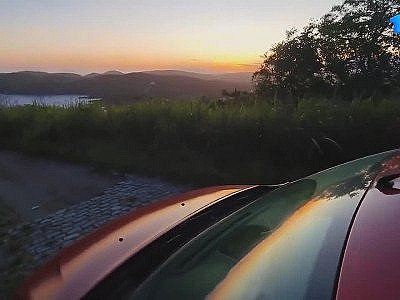 We pulled over to witness the sunset, and it made me crazy as a red-hot