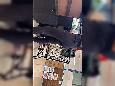 Candid Hot Milf Paying at Register