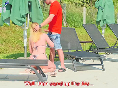 Cheating housewife cracks college rules, gets public oral job from kinky whore